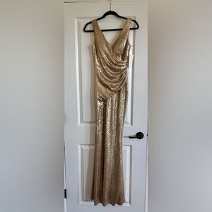 Revelry Dawson Sequin Dress Champagne Gold NWT size 4
